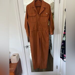 Mother Rust Orange Coverall Jumpsuit